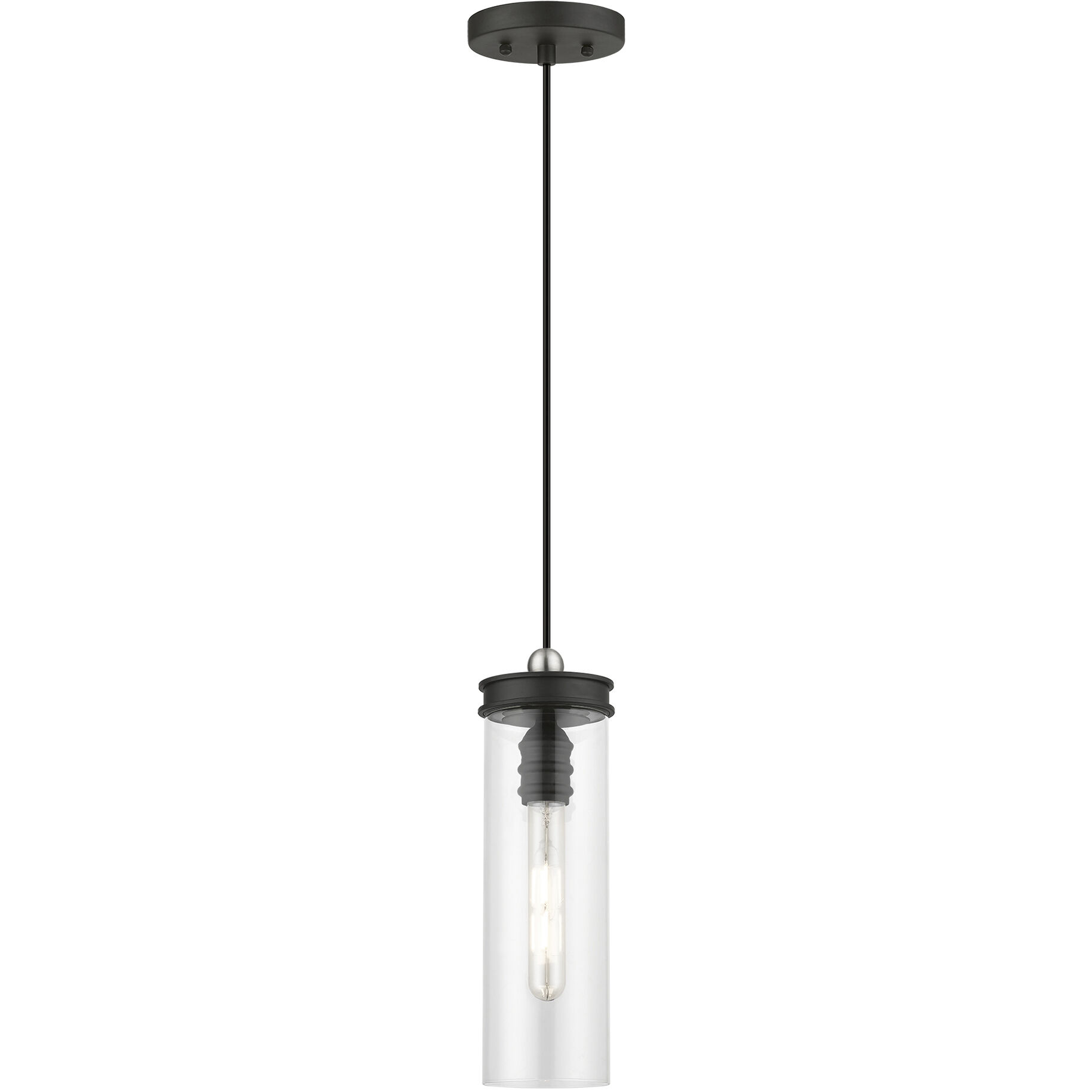 Devoe 1 Light 5.13 inch Black with Brushed Nickel Accent Mini Pendant Ceiling Light