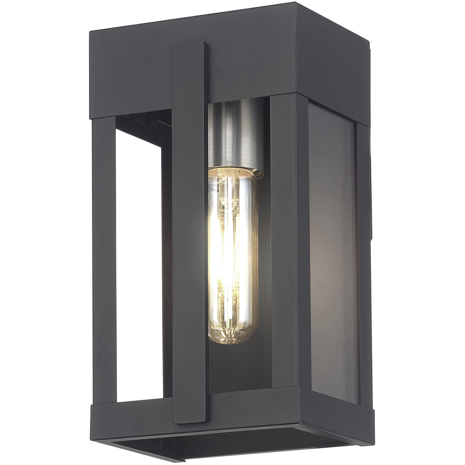 Berksford 1 Light 9 inch Black with Brushed Nickel Candles Outdoor Wall Lantern