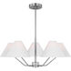 Drew & Jonathan Burke 5 Light 30 inch Brushed Steel Chandelier Ceiling Light