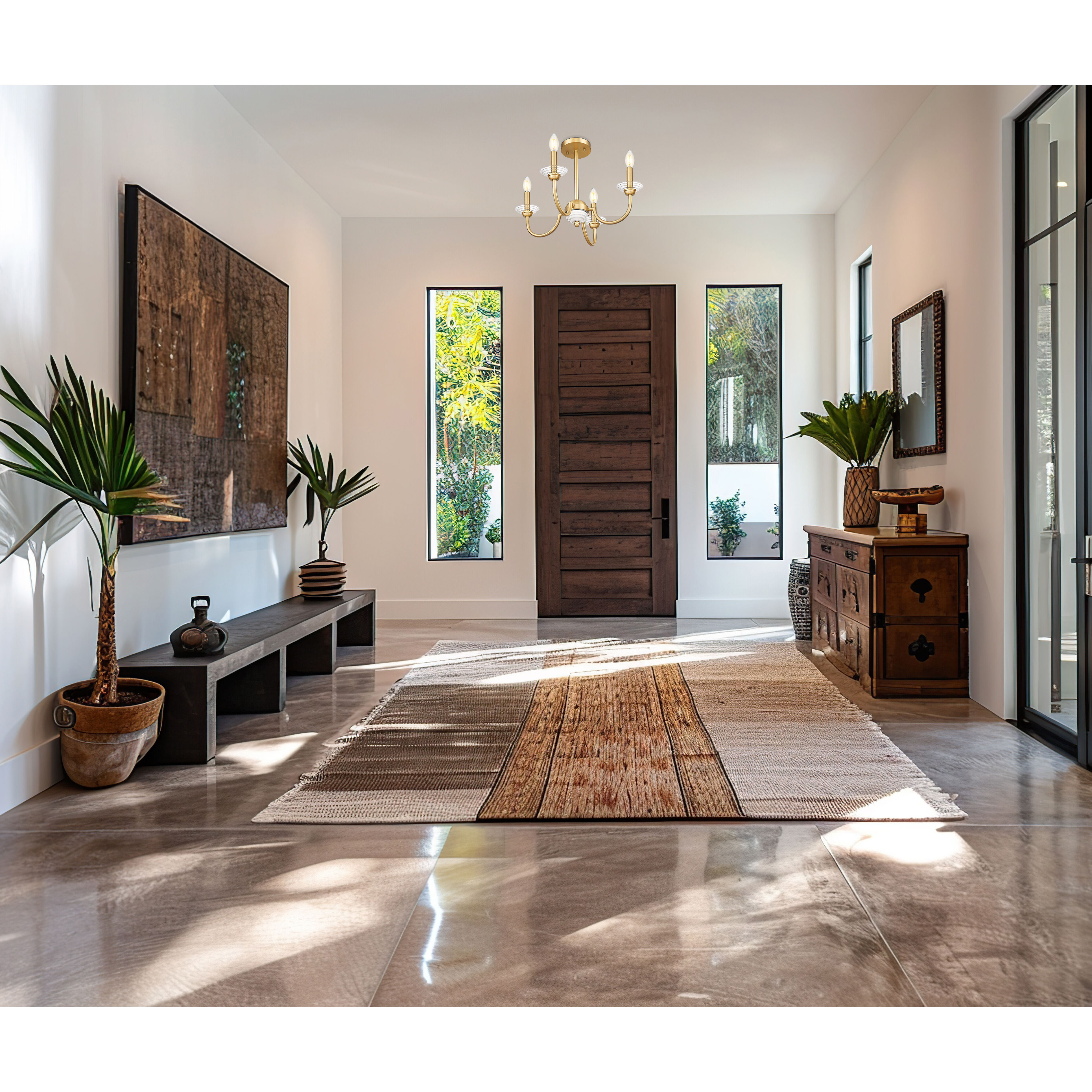 Allistair 4 Light 20 inch Modern Gold Semi Flush Mount Ceiling Light