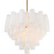 Addis 12 Light 26.75 inch Aged Brass Chandelier Ceiling Light in Tronchi Glass White