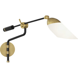 Ferdinand 13 inch 60.00 watt Matte Black Painted / Modern Brass Wall Swinger Wall Light