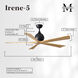 Atlas Irene-5 60 inch Matte Black with Light Maple Blades Indoor/Outdoor Ceiling Fan