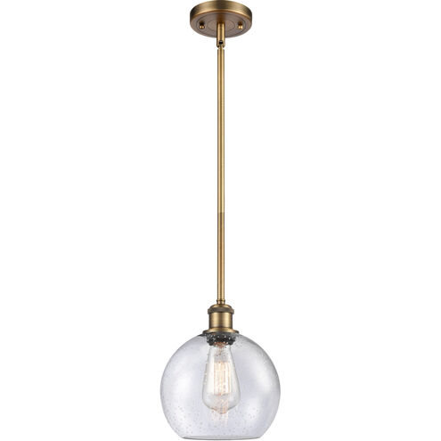 Ballston Athens LED 8 inch Brushed Brass Pendant Ceiling Light in Seedy Glass, Ballston