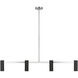 Zentro LED 48 inch Brushed Nickel Linear Chandelier Ceiling Light