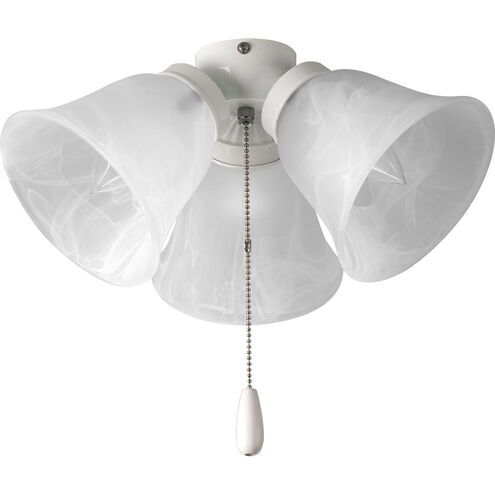Universal 3 Light White Fan Light Kit in Alabaster Glass