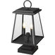 Broughton 2 Light 21 inch Black Outdoor Pier Mounted Fixture