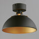 Dawn 1 Light 12 inch Antique Brass and Black Semi-Flush Mount Ceiling Light