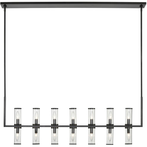 Revolve 14 Light 47.25 inch Clear Glass and Urban Bronze Linear Pendant Ceiling Light