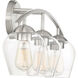Transitional 3 Light 24 inch Brushed Nickel Bathroom Vanity Light Wall Light