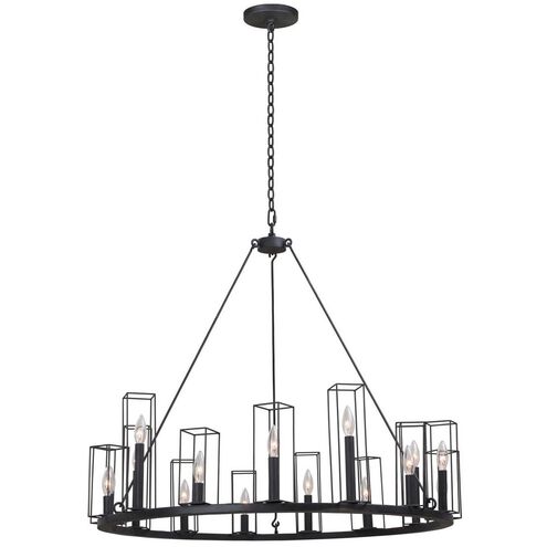 Allston 15 Light 36 inch Black Iron Chandelier Ceiling Light