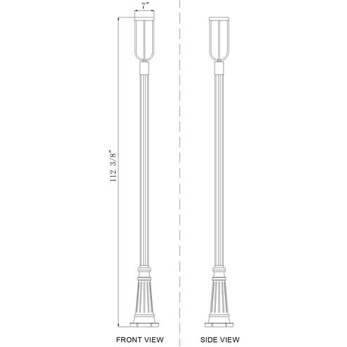 Leland LED 112.5 inch Sand Black Outdoor Post Mounted Fixture