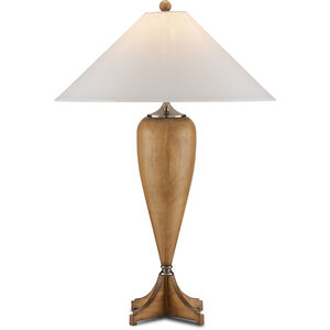Hastings 30.75 inch 75 watt Natural Wood and Antique Nickel Table Lamp Portable Light