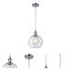 Ballston Athens 1 Light 8 inch Polished Chrome Mini Pendant Ceiling Light in Seedy Glass, Ballston