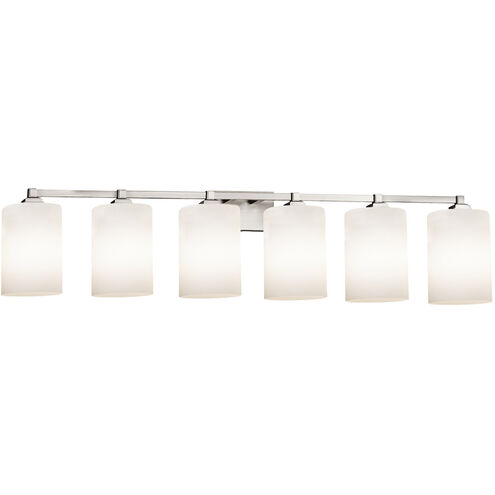 Fusion LED 49 inch Brushed Nickel Vanity Light Wall Light in 4200 Lm LED, Cylinder with Flat Rim, Opal Fusion