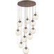 Aster LED LED Burnished Bronze Chandelier Ceiling Light, Round Multi-Pendant