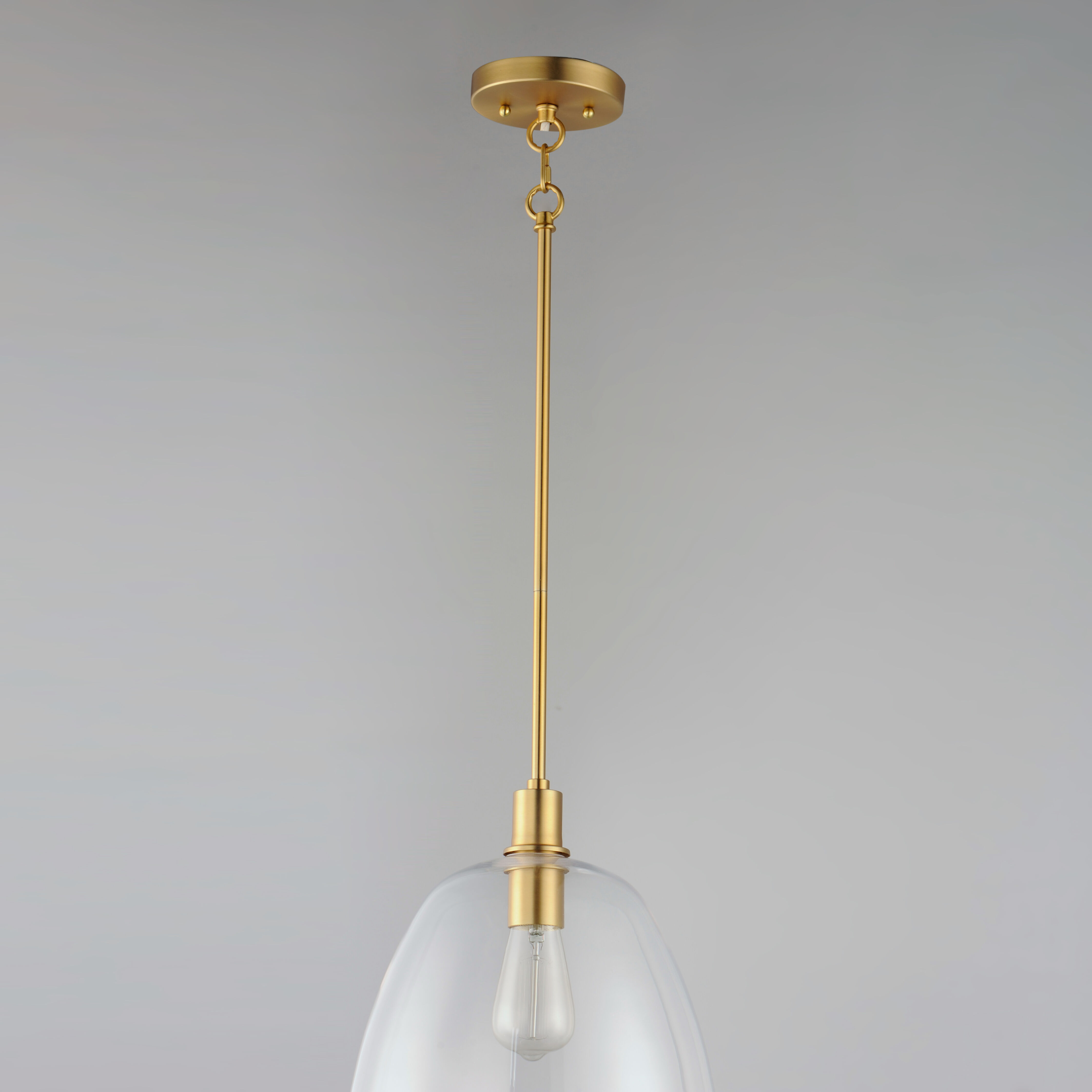 Babylon 1 Light 11.5 inch Satin Brass Single Pendant Ceiling Light