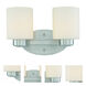 Brookings 2 Light 11.75 inch Satin Nickel Bath Vanity Wall Light
