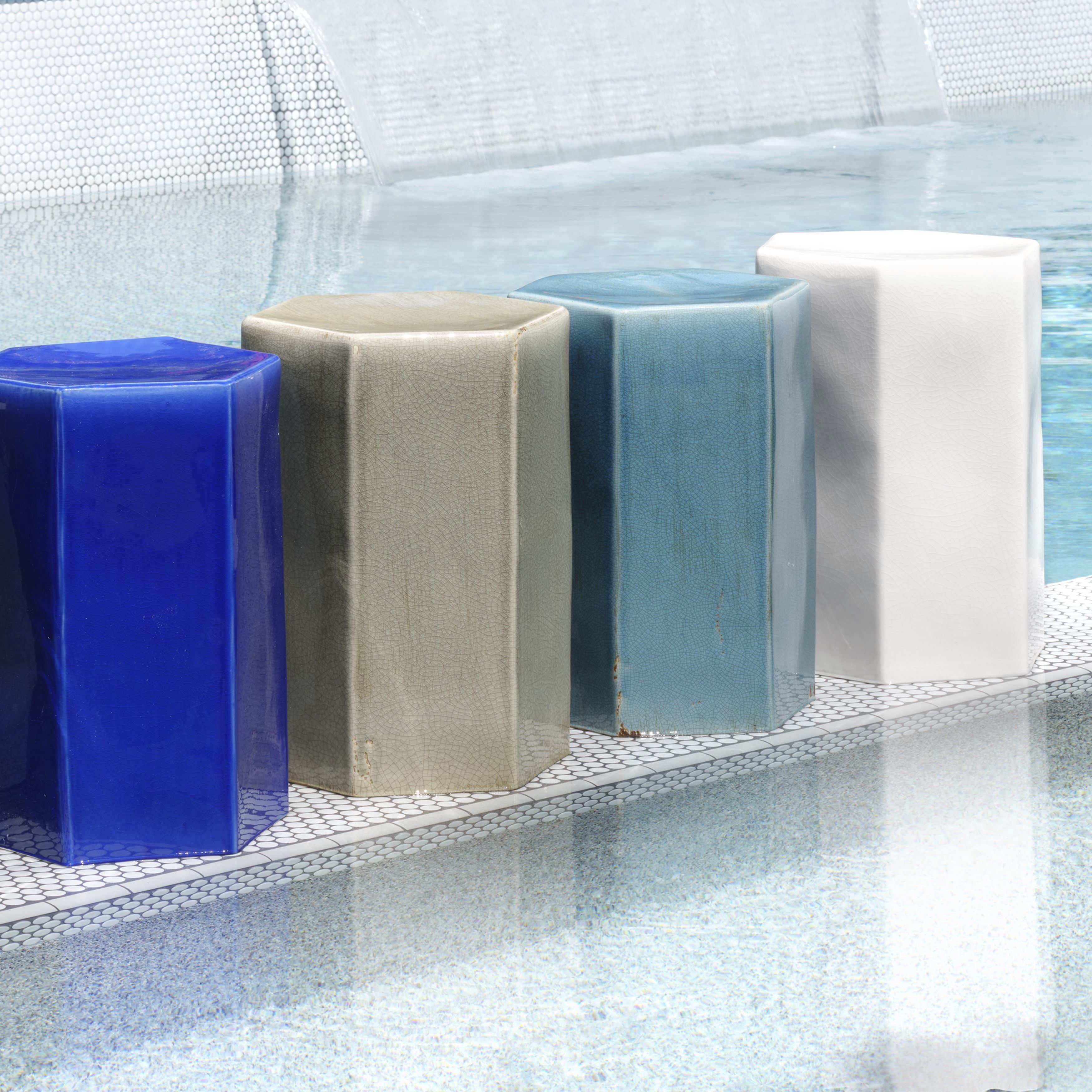 Porto 21 X 15 inch Pistachio Ceramic Side Table