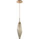Rock Crystal LED 4.7 inch Novel Brass Pendant Ceiling Light in 3000K LED, Chilled Bronze