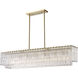 Glacier 7 Light 53.5 inch Modern Gold Linear Chandelier Ceiling Light