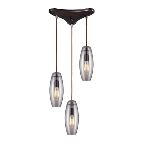 Greece 3 Light 10 inch Oil Rubbed Bronze Multi Pendant Ceiling Light