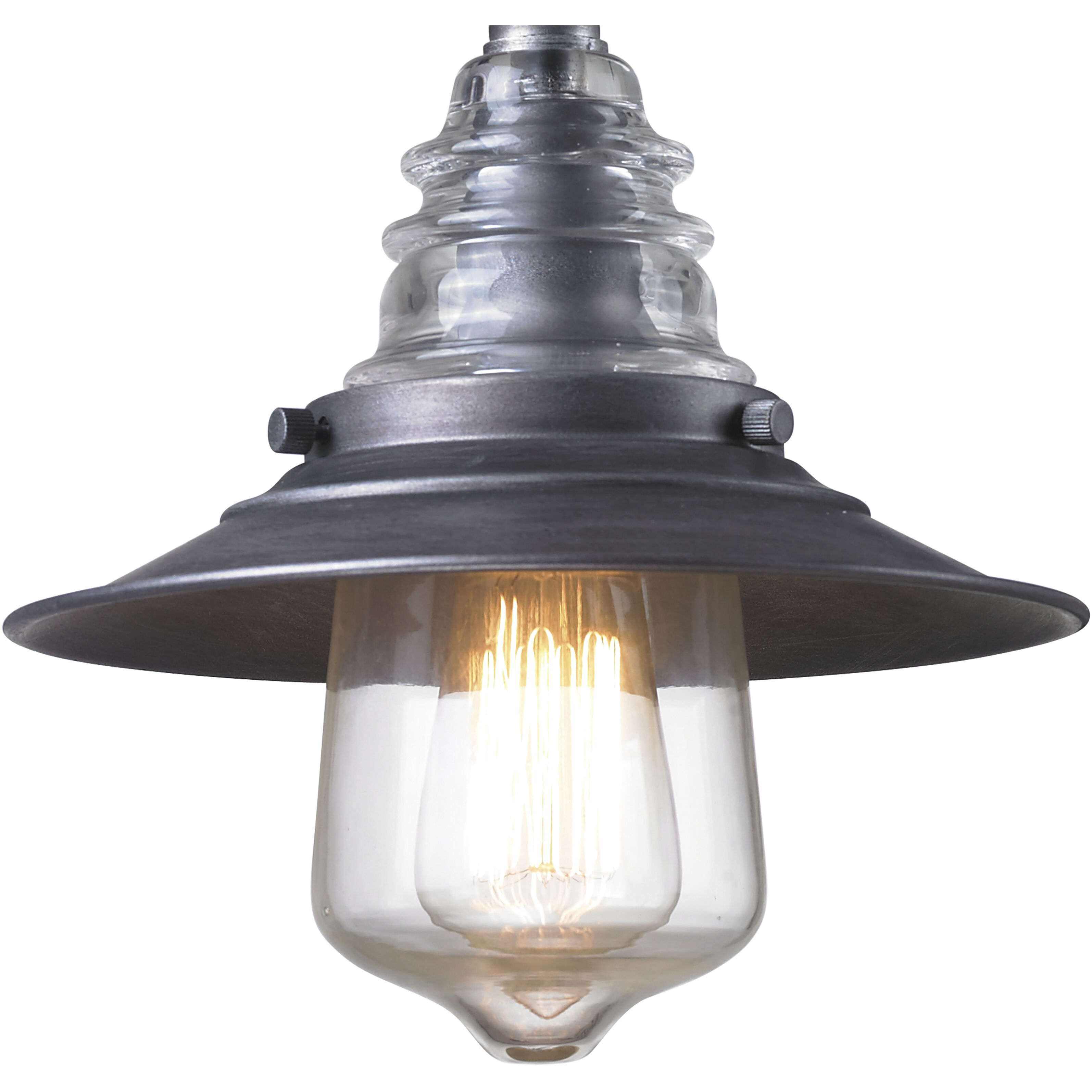 Insulator Glass Sconce Wall Light in Weathered Zinc