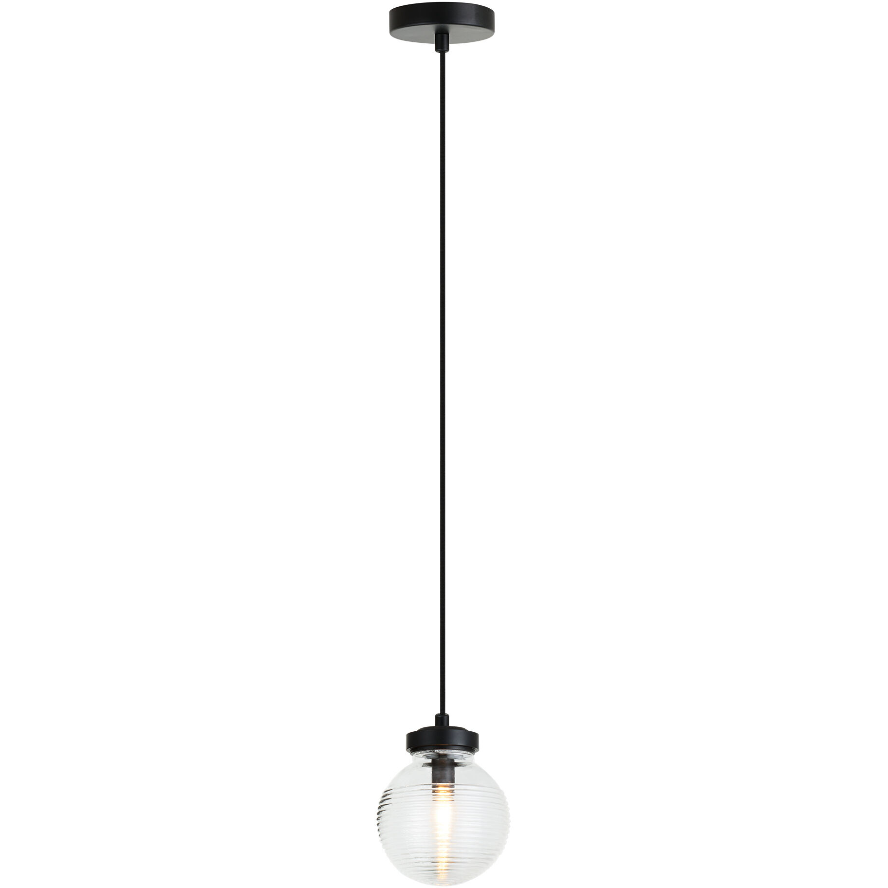Ridge 1 Light 5.75 inch Matte Black Pendant Ceiling Light in Matte Black and Clear