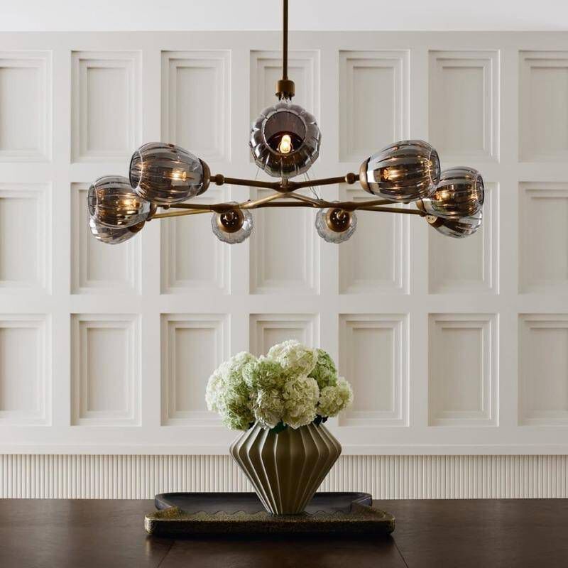 Smyth 9 Light 54 inch Antique Brass Chandelier Ceiling Light