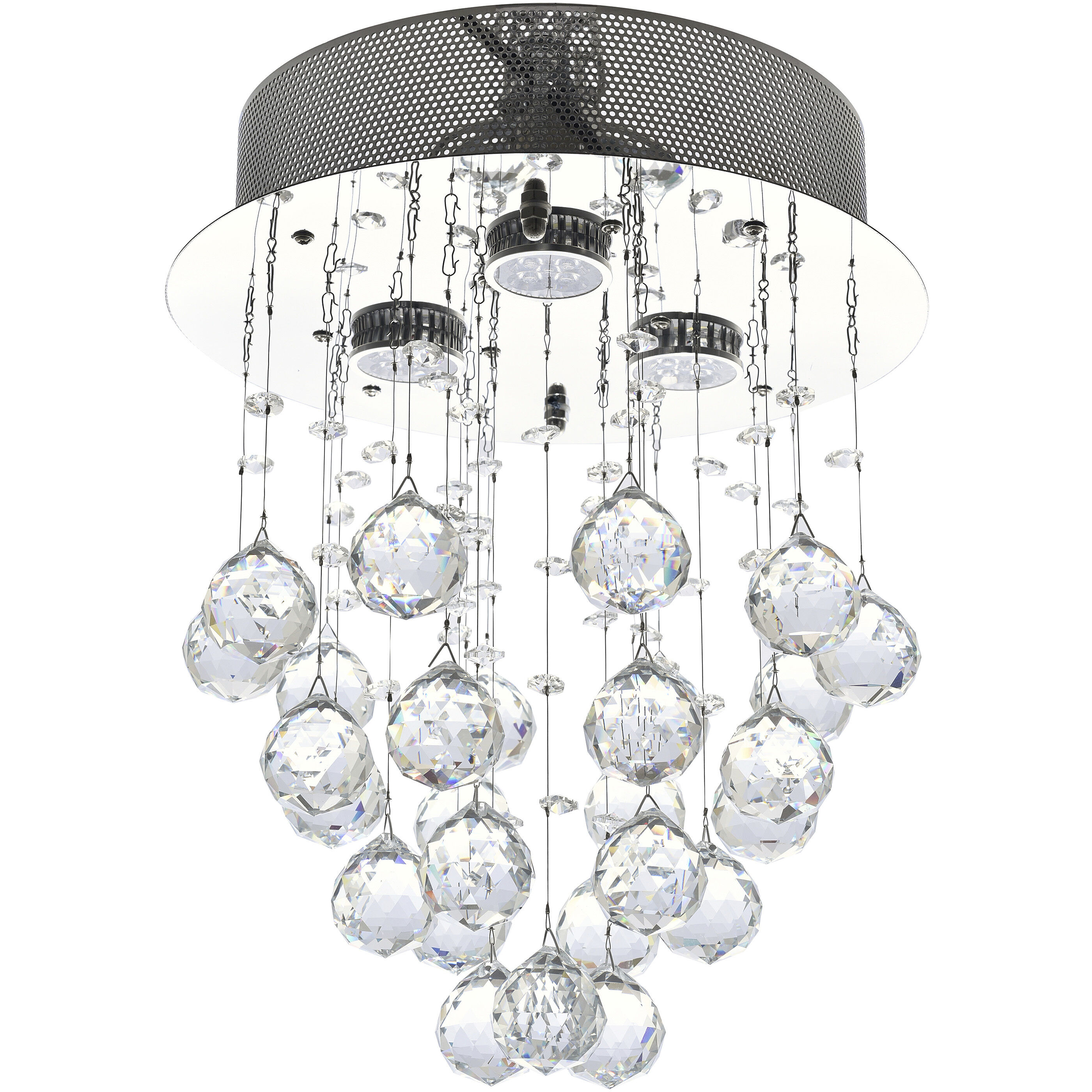 Canada 3 Light 12 inch Chrome Flush Mount Ceiling Light