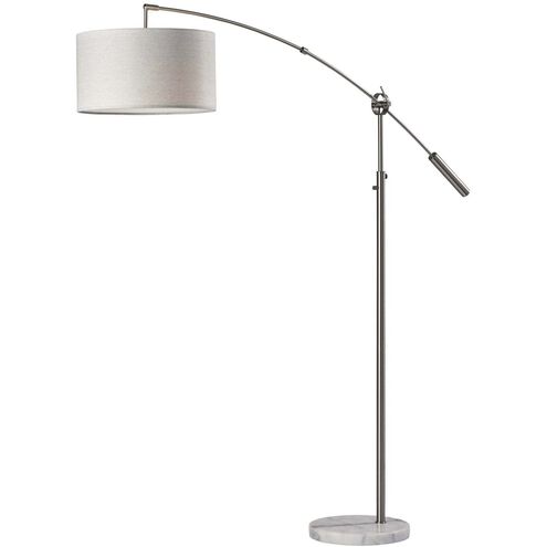 Adler 67 inch 150.00 watt Brushed Steel Arc Lamp Portable Light