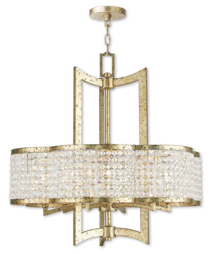 Grammercy 6 Light 26 inch Hand Applied Winter Gold Chandelier Ceiling Light