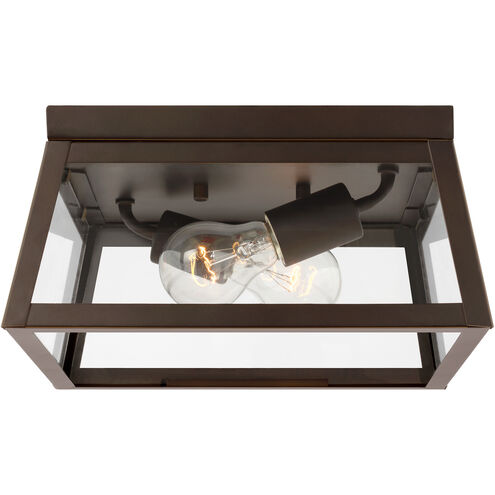 Founders 2 Light 11.5 inch Antique Bronze Outdoor Flush Mount