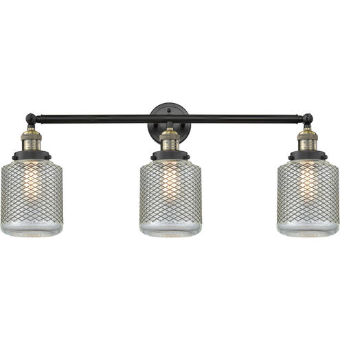 Franklin Restoration Stanton 3 Light 32 inch Black Antique Brass Bath Vanity Light Wall Light, Franklin Restoration