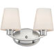 Shelter 2 Light 13 inch Satin Nickel Bath Vanity Wall Light