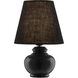 Piccolo 9 inch Black Marquina Mini Table Lamp Portable Light