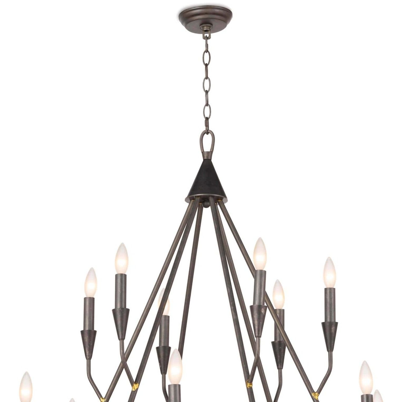 Sierra 12 Light 35.5 inch Blackened Steel Chandelier Ceiling Light