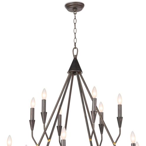 Sierra 12 Light 35.5 inch Blackened Steel Chandelier Ceiling Light