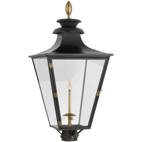 Chapman & Myers Albermarle2 1 Light 29.5 inch Matte Black and Brass Outdoor Gas Post Light