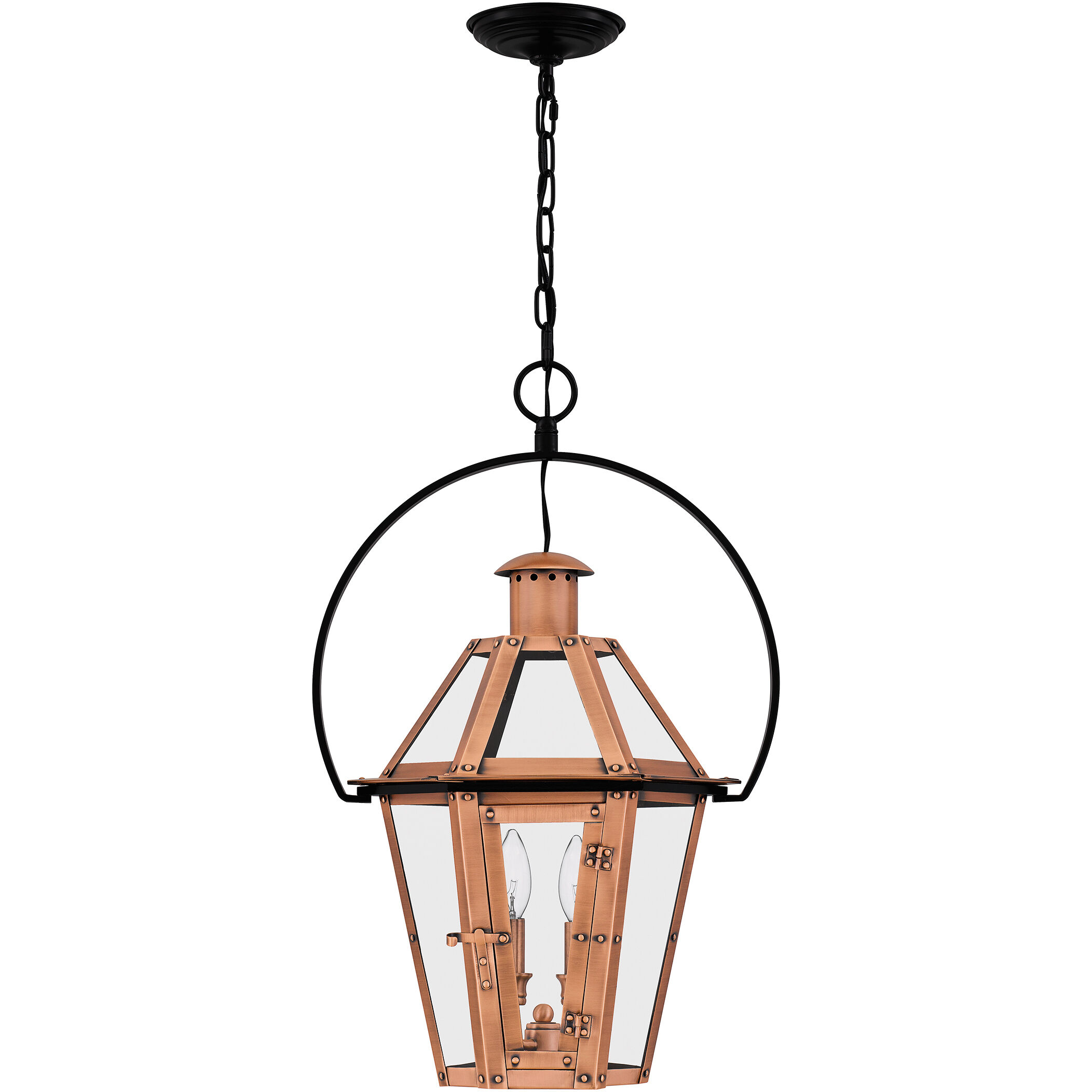 Burdett 2 Light 16 inch Aged Copper Outdoor Hanging Lantern