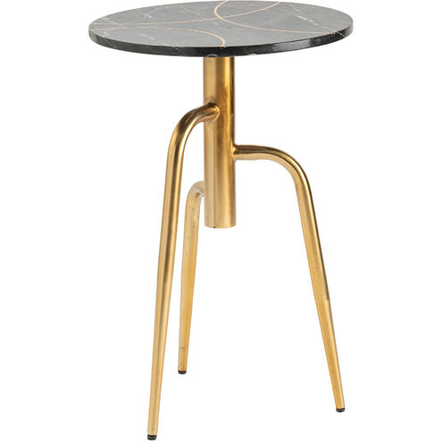 Ava 25 X 16 inch Black and Gold Accent Table