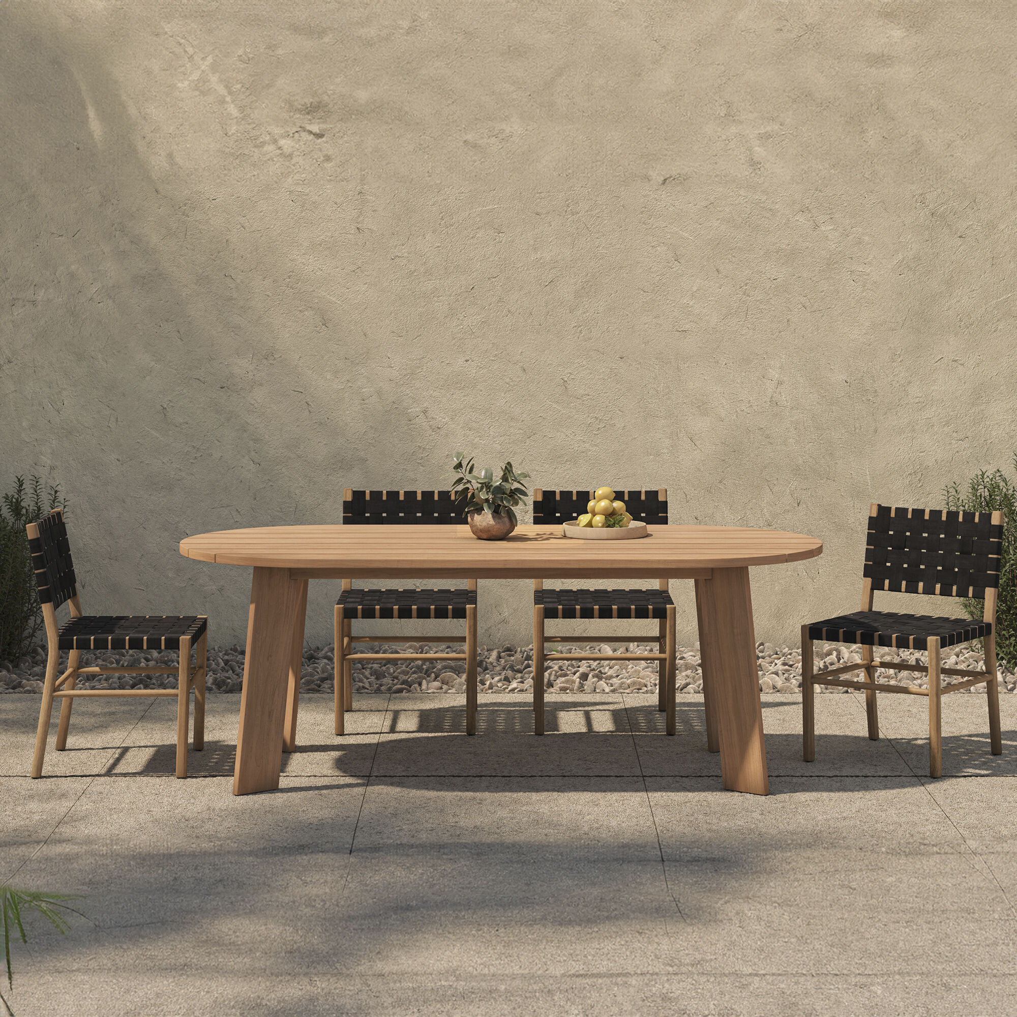 Delta 84 X 39.5 inch Natural Outdoor Dining Table, Oval