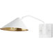 Serpa 1 Light 8 inch Gesso White/Contemporary Gold Leaf Wall Sconce Wall Light
