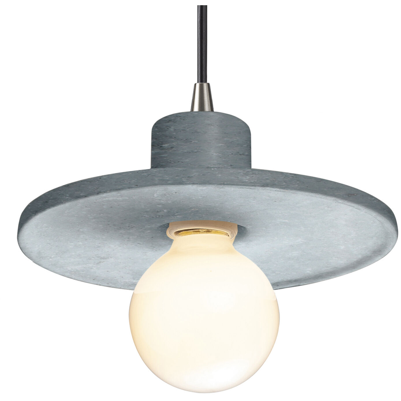 Radiance 1 Light 8 inch Brushed Nickel and Concrete Pendant Ceiling Light in Black Cord