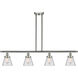 Ballston Small Cone LED 48 inch Brushed Satin Nickel Island Light Ceiling Light in Clear Glass, Ballston