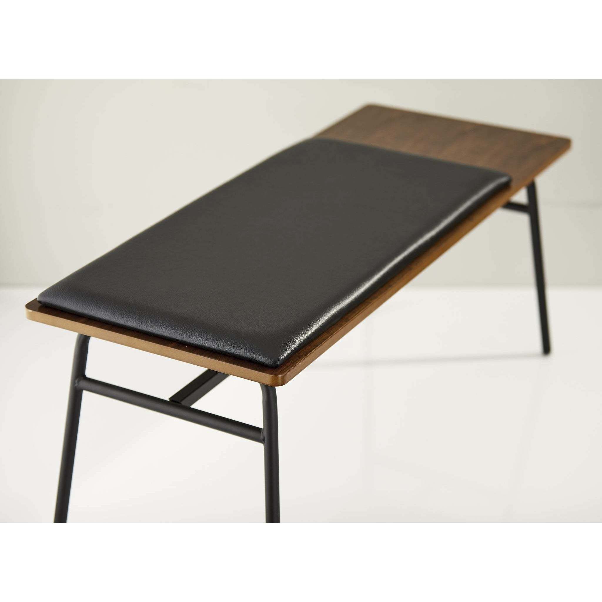 Carter Walnut and Matte Black Bench