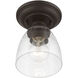 Montgomery 1 Light 5 inch Bronze Semi-Flush Ceiling Light, Petite