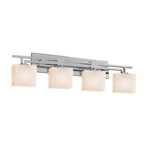 Fusion LED 36 inch Polished Chrome Vanity Light Wall Light in 2800 Lm LED, Rectangle, Opal Fusion