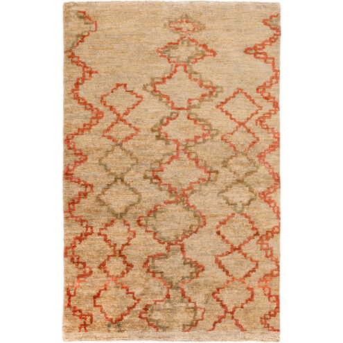 Medina 36 X 24 inch Orange and Neutral Area Rug, Jute