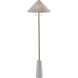 Waylon 60 inch 60.00 watt White and Antique Brass Floor Lamp Portable Light